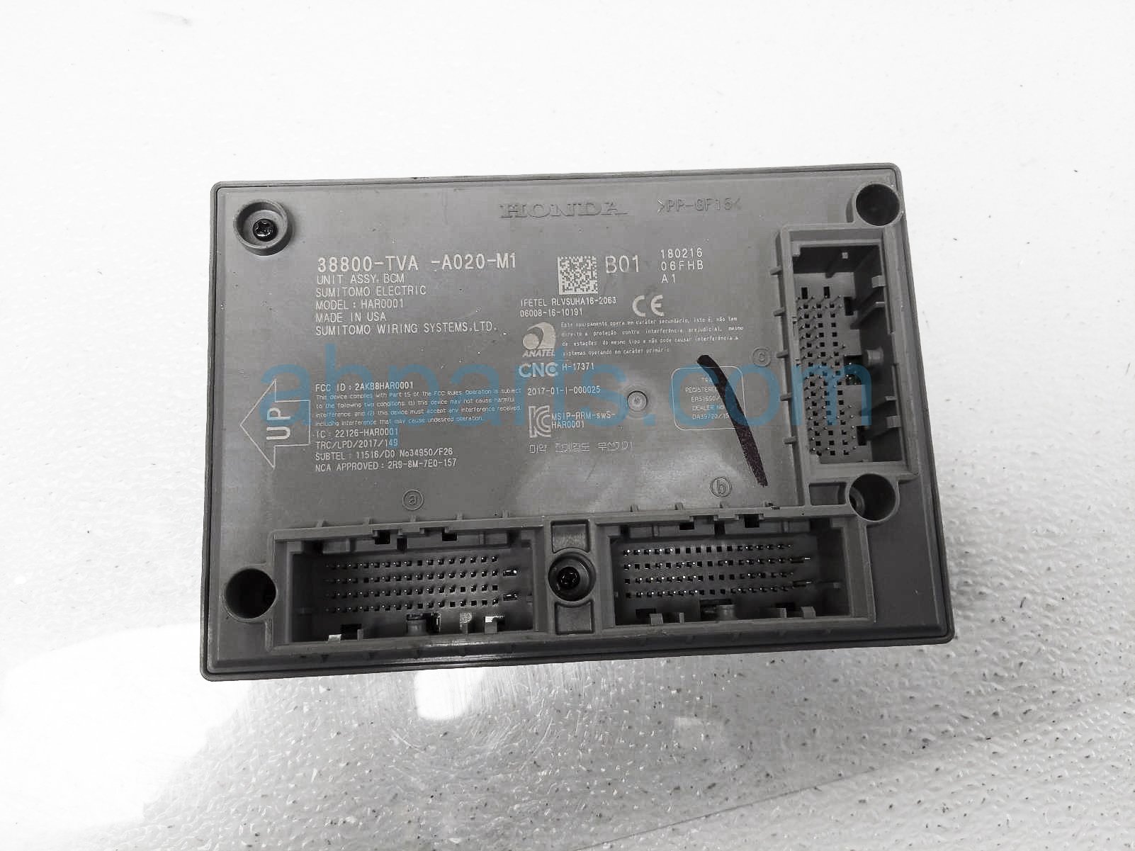 Sold 2018 Honda Accord Body Control Module Unit - Sport 38800-TVA-A020-M1,