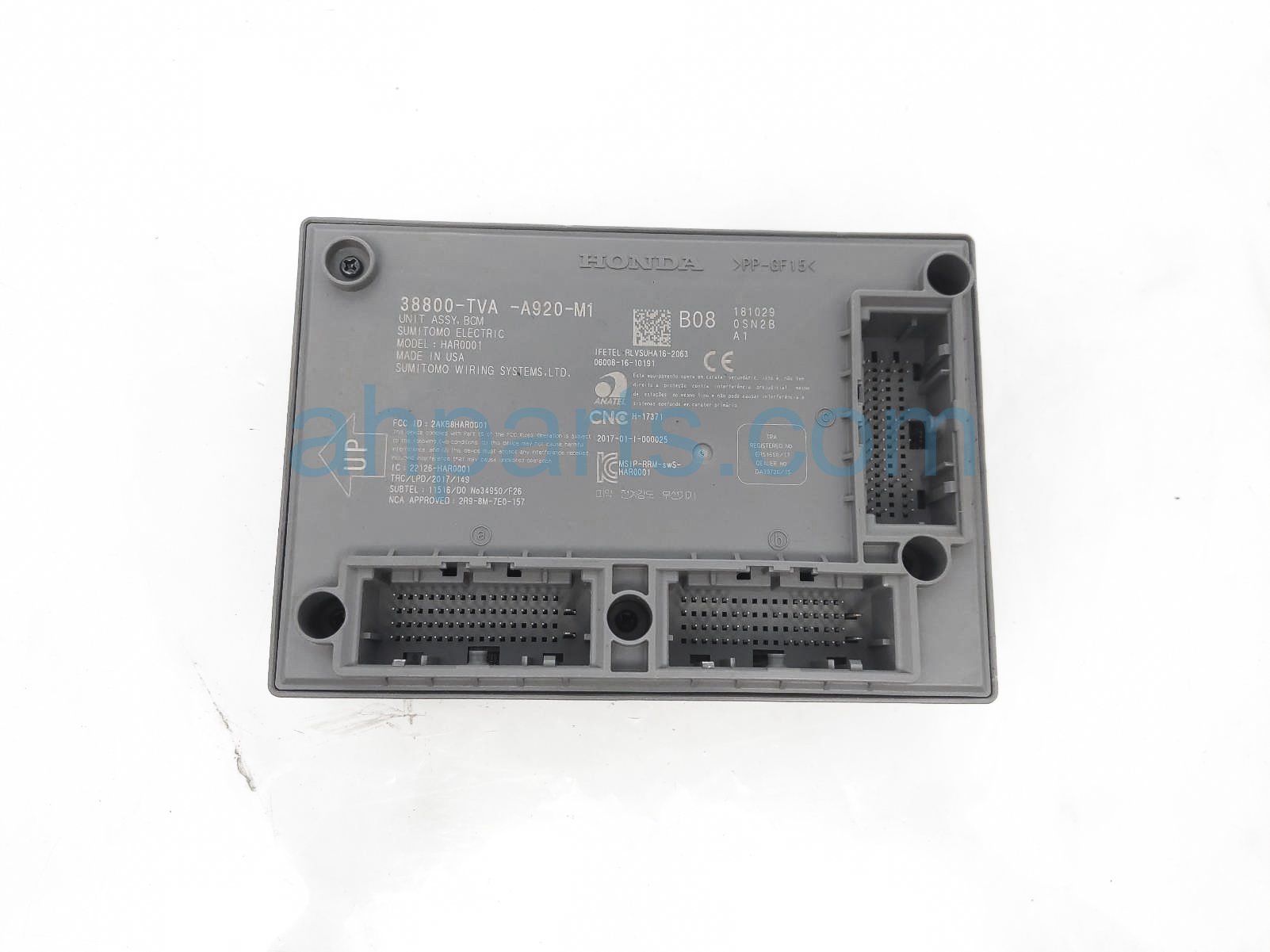 Sold 2019 Honda Accord Body Control Module Unit (bcm) 38800-TVA-A92,