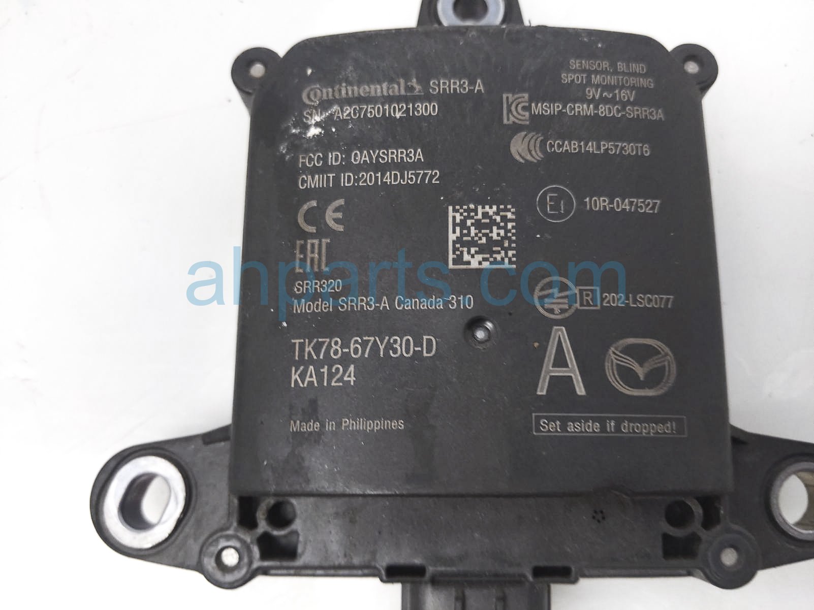 Sold 2018 Mazda CX-9 Rear Passenger Blind Spot Radar Unit TK78-67