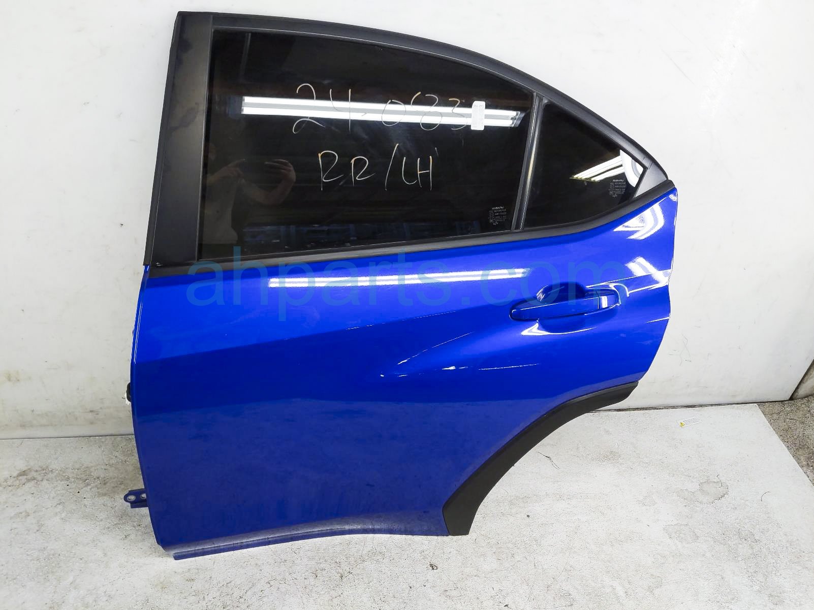 $899 Subaru RR/LH DOOR - BLUE - NO INSIDE TRIM