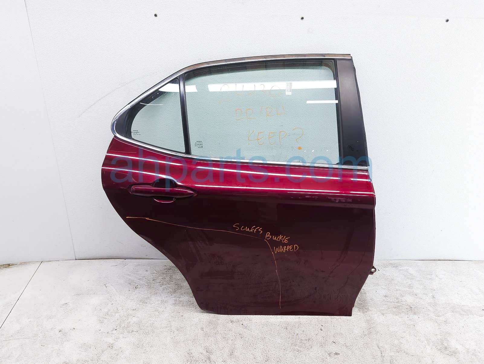 $595 Toyota RR/RH DOOR - RED - NO INSIDE TRIM* $595 Toyota RR/RH DOOR - RED - NO INSIDE TRIM*