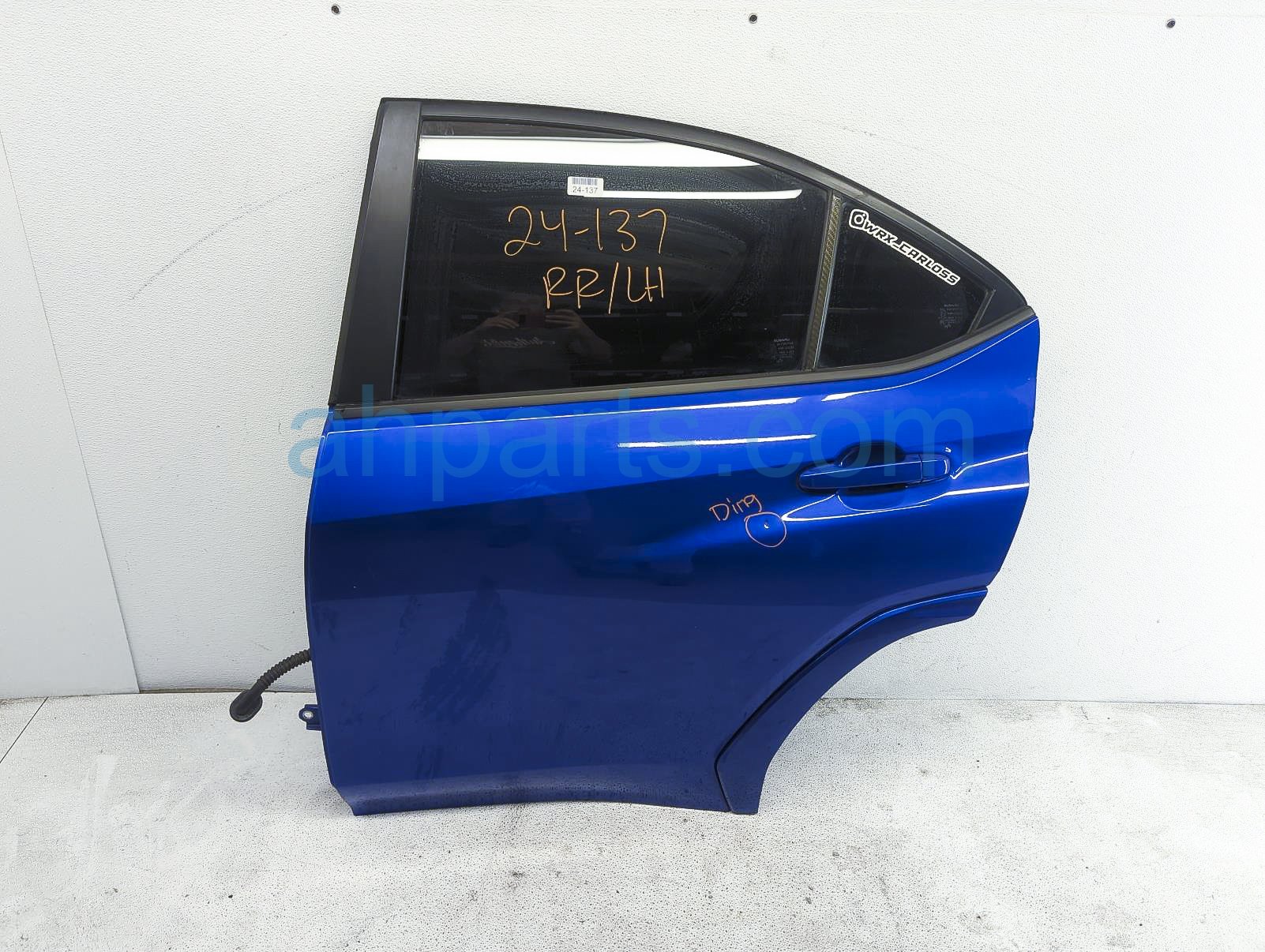 $750 Subaru RR/LH DOOR ASSY - BLUE - NO TRIM