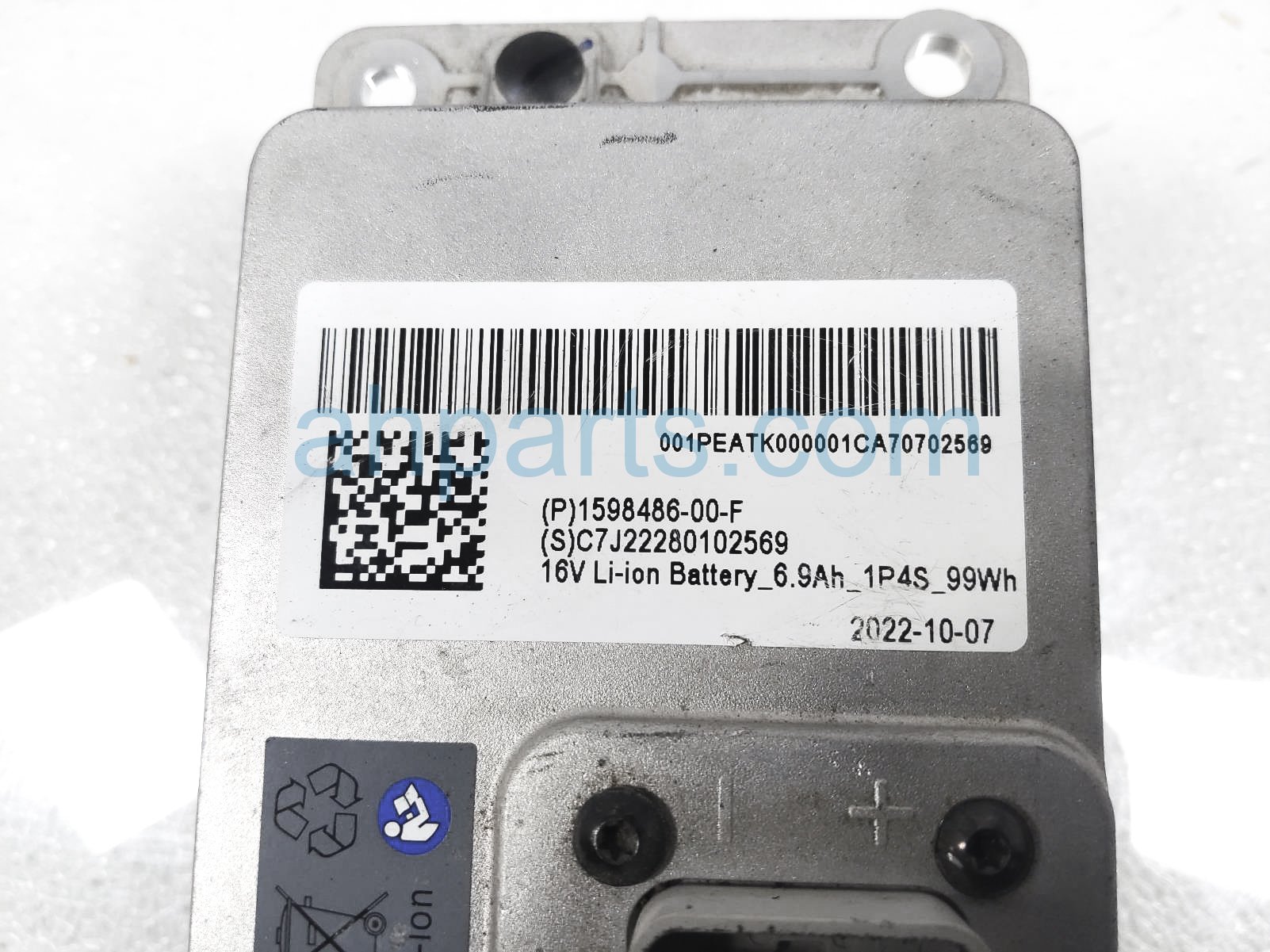 Sold 2023 Tesla Model 3 16v Lithium Ion Low Voltage Battery 