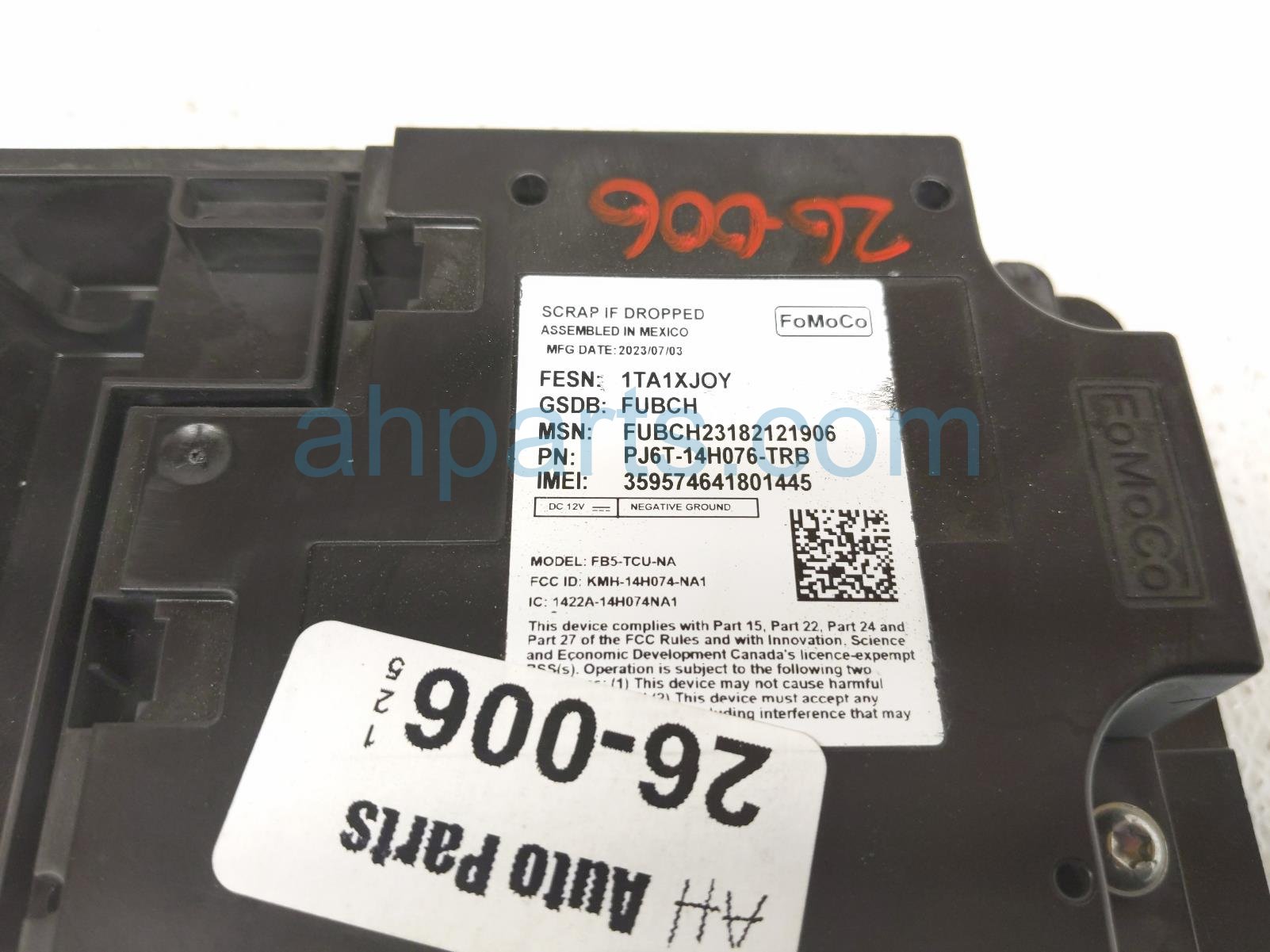 2023 Ford Escape Telematics Control Unit 1.5l Fwd PJ6T 14H076 TRB Replacement 2023 Ford Escape Telematics Control Unit 1.5l Fwd PJ6T 14H076 TRB Replacement thumbnail