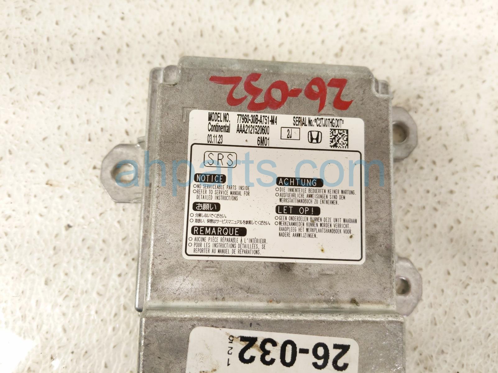 2024 Honda Accord Srs Airbag Computer 0 Blown Ab 77960 30B A75 Replacement 2024 Honda Accord Srs Airbag Computer 0 Blown Ab 77960 30B A75 Replacement thumbnail