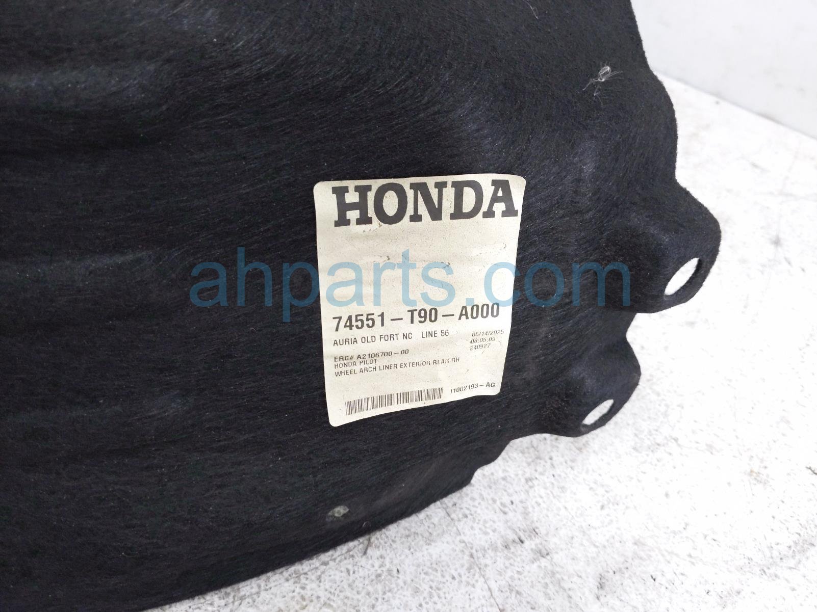 2025 Honda Pilot Rear Passenger Inner Fender Liner 74551 T90 A00 Replacement 2025 Honda Pilot Rear Passenger Inner Fender Liner 74551 T90 A00 Replacement thumbnail