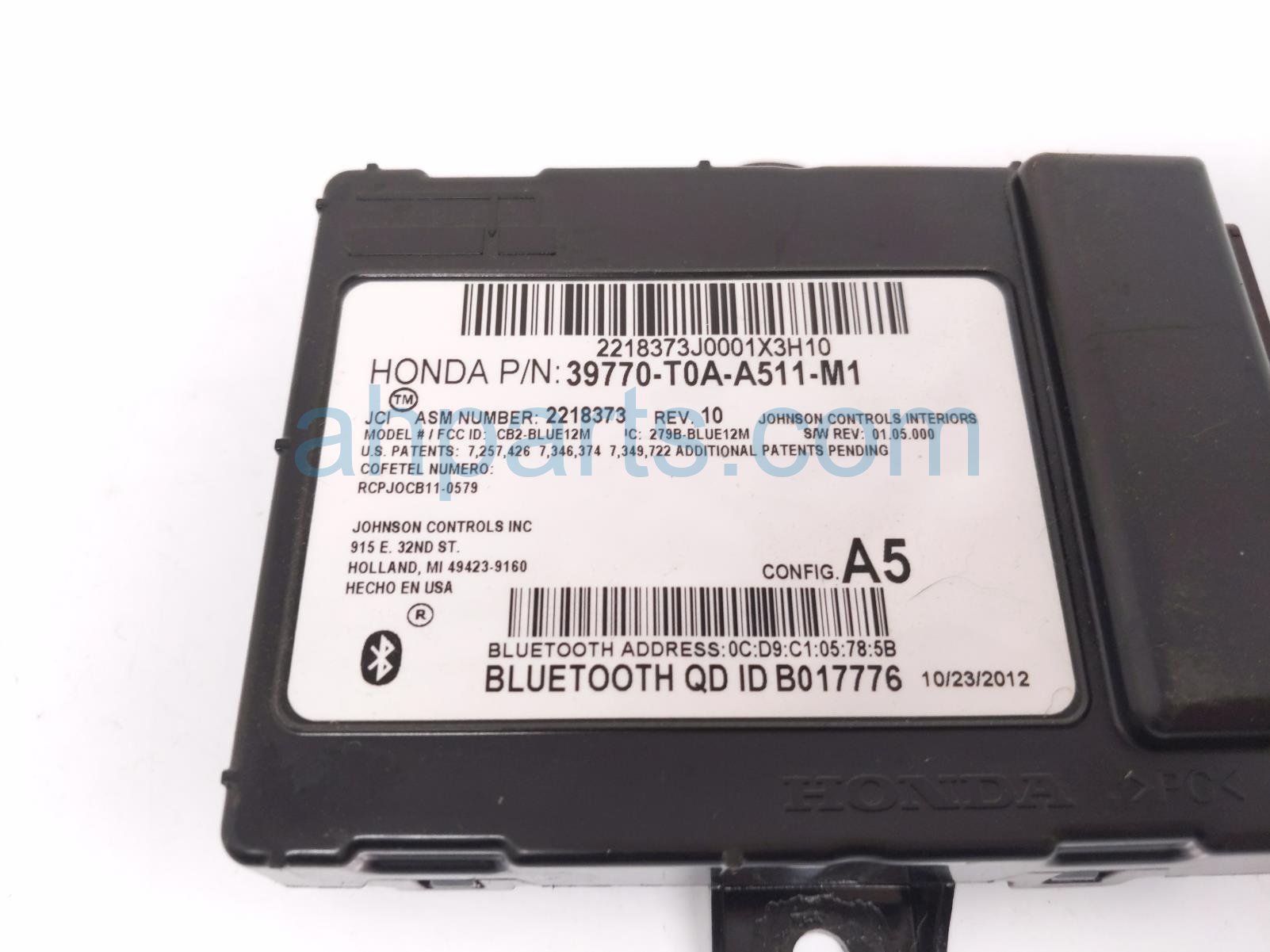 2013 Honda CR V Hft Bluetooth Control Unit 39770 T0A A51 Replacement 2013 Honda CR V Hft Bluetooth Control Unit 39770 T0A A51 Replacement thumbnail