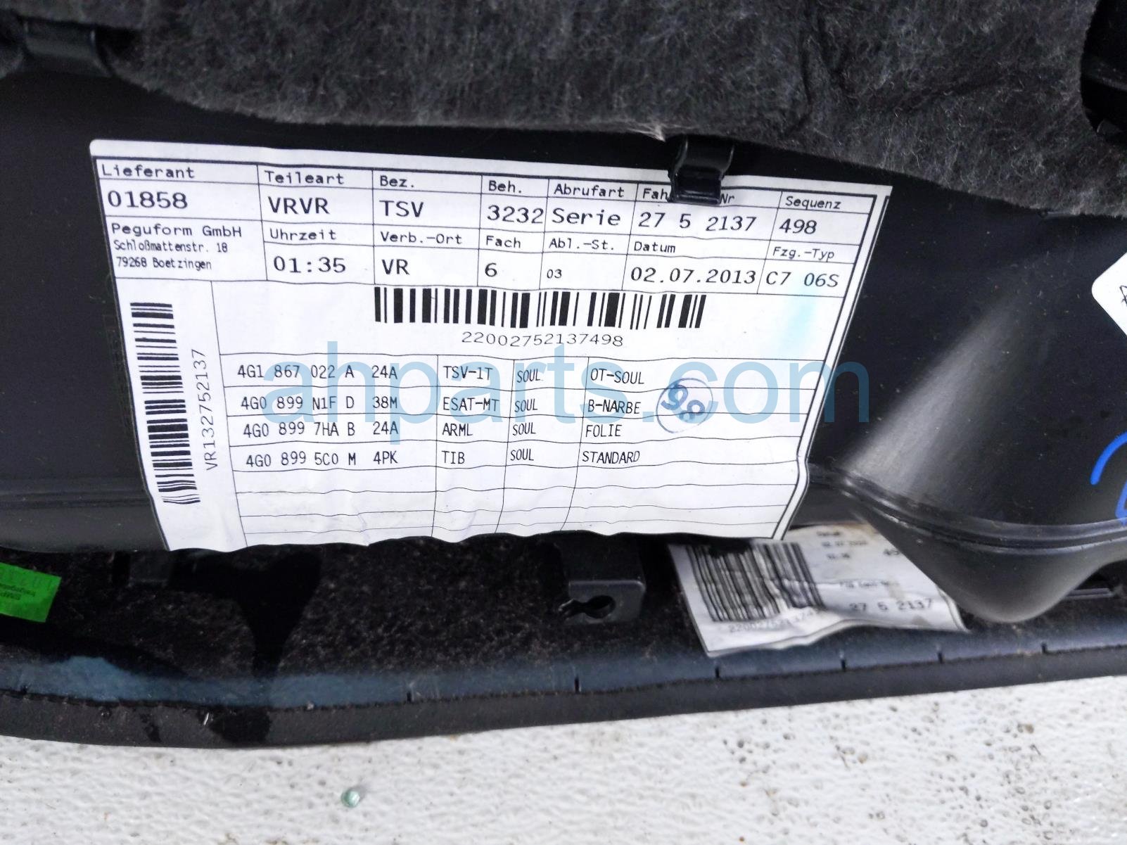 2014 Audi A6 Audi Trim / Liner Front Passenger Interior Door Panel Black 4G1 867 104 AB WFA Replacement 2014 Audi A6 Audi Trim / Liner Front Passenger Interior Door Panel Black 4G1 867 104 AB WFA Replacement thumbnail