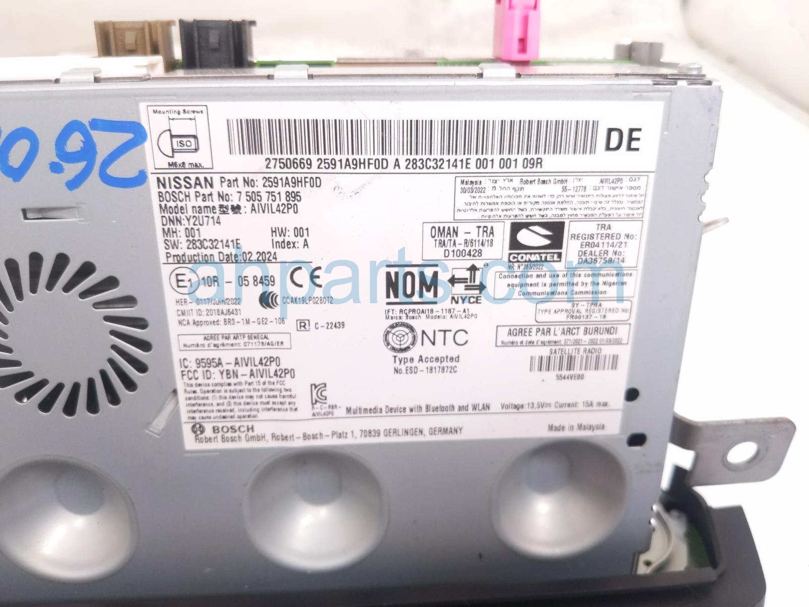 2024 Nissan Altima Radio Receiver & Display Screen 2591A 9HF0D Replacement 2024 Nissan Altima Radio Receiver & Display Screen 2591A 9HF0D Replacement thumbnail