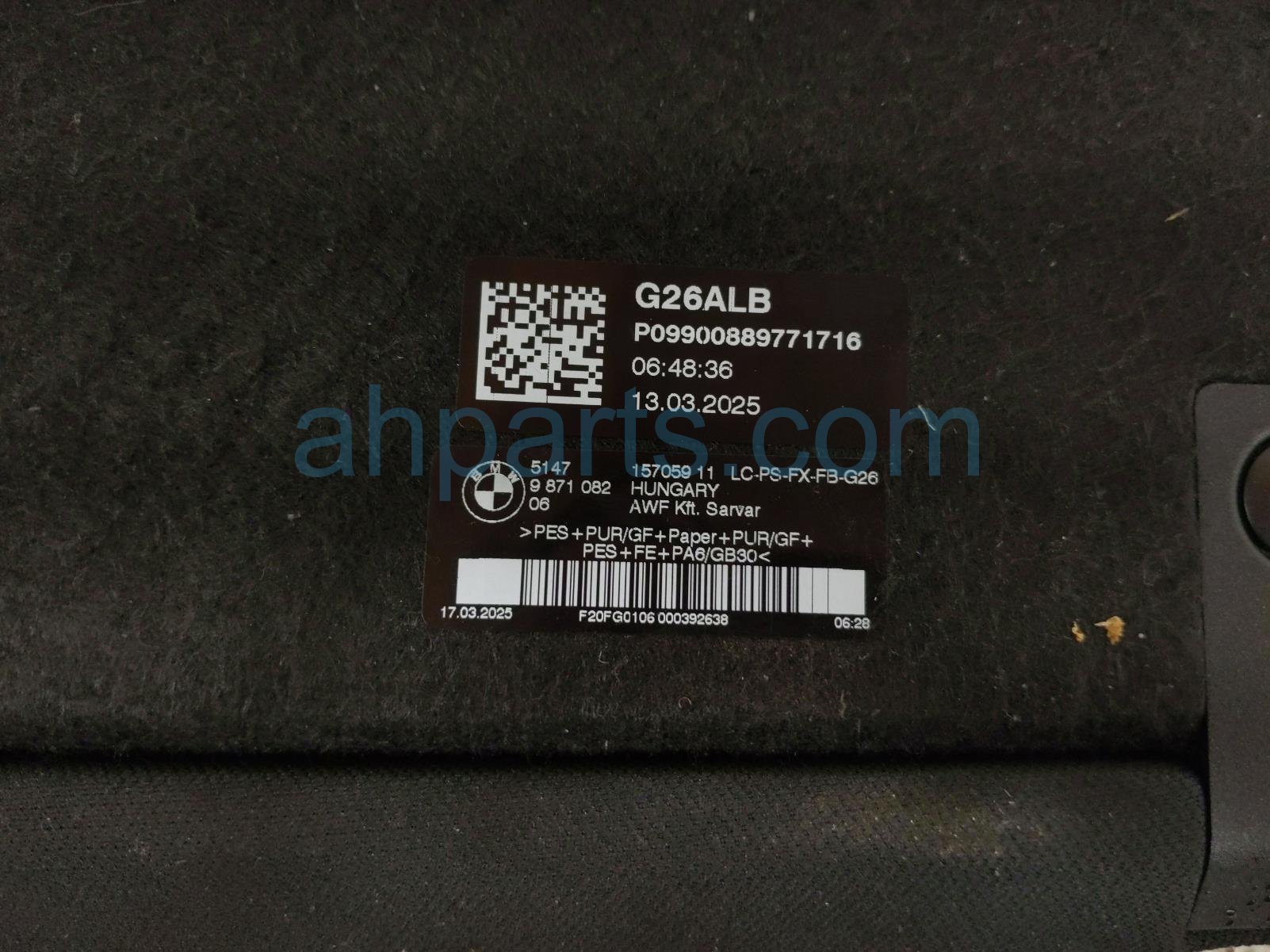 2025 BMW I4 Trunk Load Floor Liner Panel Blk 51 47 9 871 082 Replacement 2025 BMW I4 Trunk Load Floor Liner Panel Blk 51 47 9 871 082 Replacement thumbnail