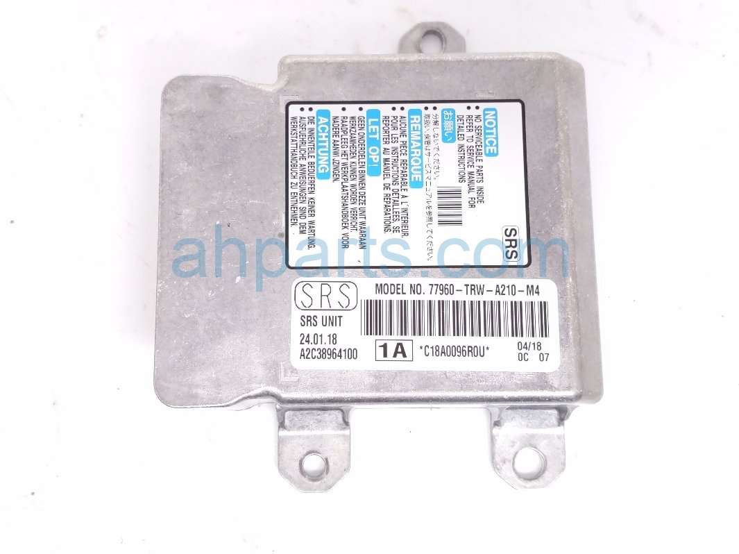 Honda SRS AIRBAG COMPUTER - 0 BLOWN AB