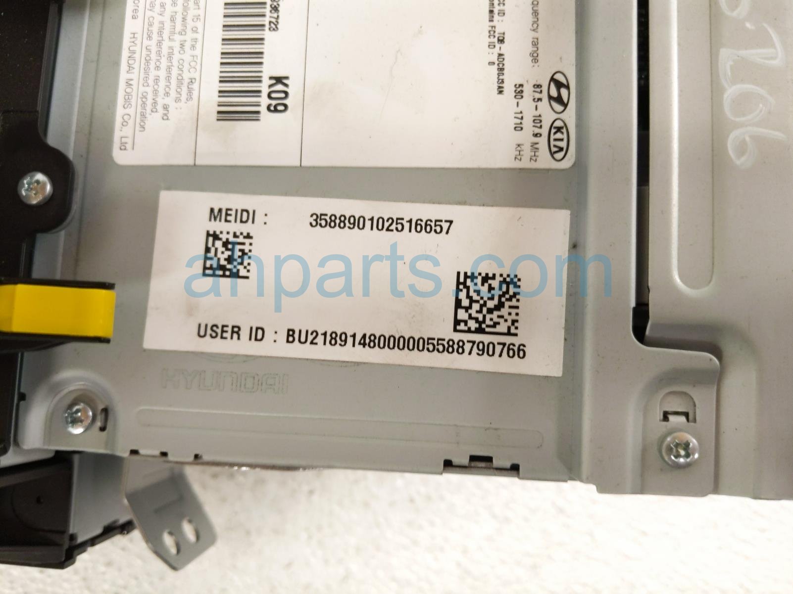 2020 Hyundai Veloster Audio/radio Receiver 96170 K9510 MPP Replacement 2020 Hyundai Veloster Audio/radio Receiver 96170 K9510 MPP Replacement thumbnail
