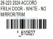 2024 Honda Accord Front Driver Door White No Mirror/trim 67050 30A A00ZZ Replacement 2024 Honda Accord Front Driver Door White No Mirror/trim 67050 30A A00ZZ Replacement thumbnail