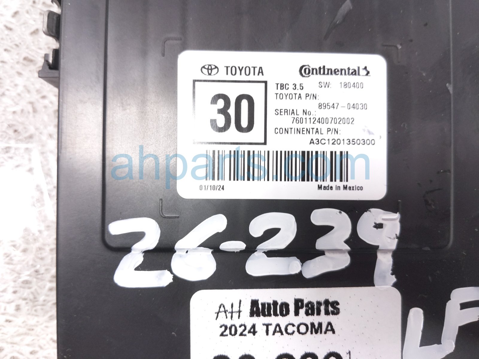 2024 Toyota Tacoma Brake Control Module Front Driver 89547 04030 Replacement 2024 Toyota Tacoma Brake Control Module Front Driver 89547 04030 Replacement thumbnail