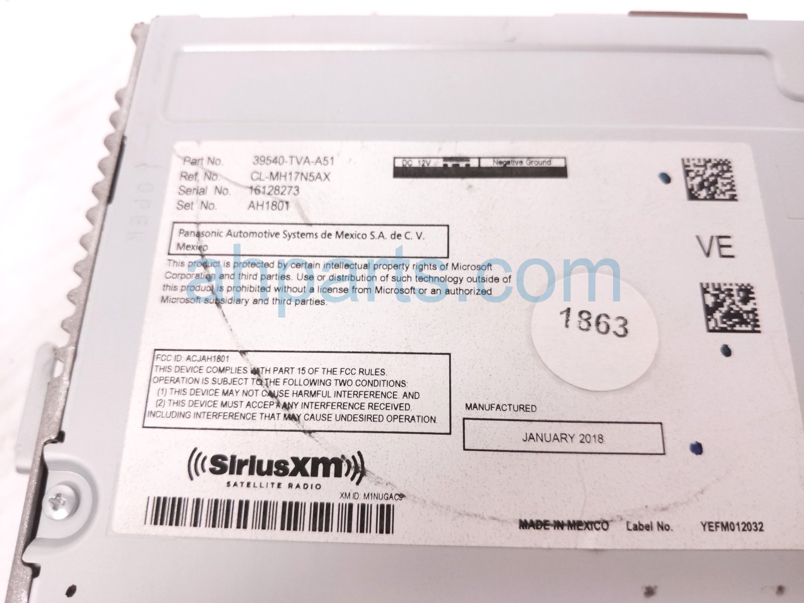 2018 Honda Accord Audio/radio Receiver 39540 TVA A58 Replacement 2018 Honda Accord Audio/radio Receiver 39540 TVA A58 Replacement thumbnail
