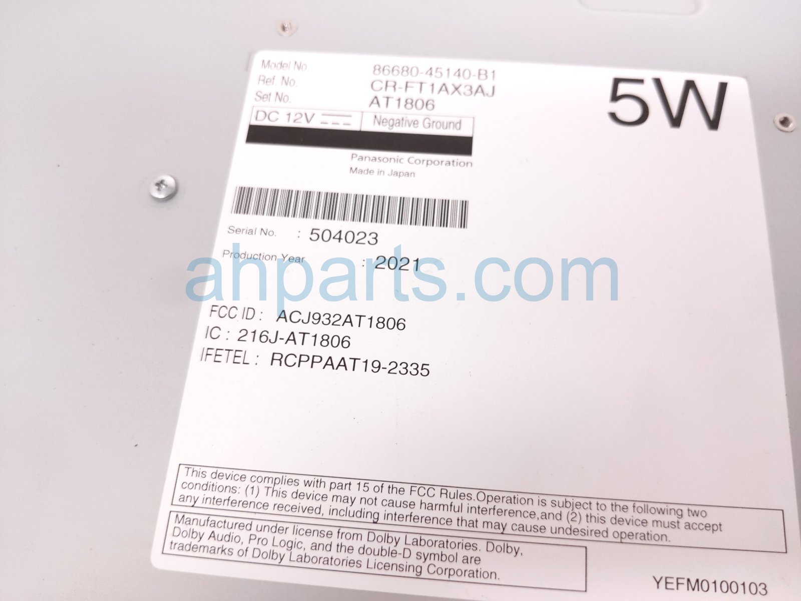 2022 Toyota Sienna Rear Roof Entertainment Display Assy 86680 45140 B1 Replacement 2022 Toyota Sienna Rear Roof Entertainment Display Assy 86680 45140 B1 Replacement thumbnail