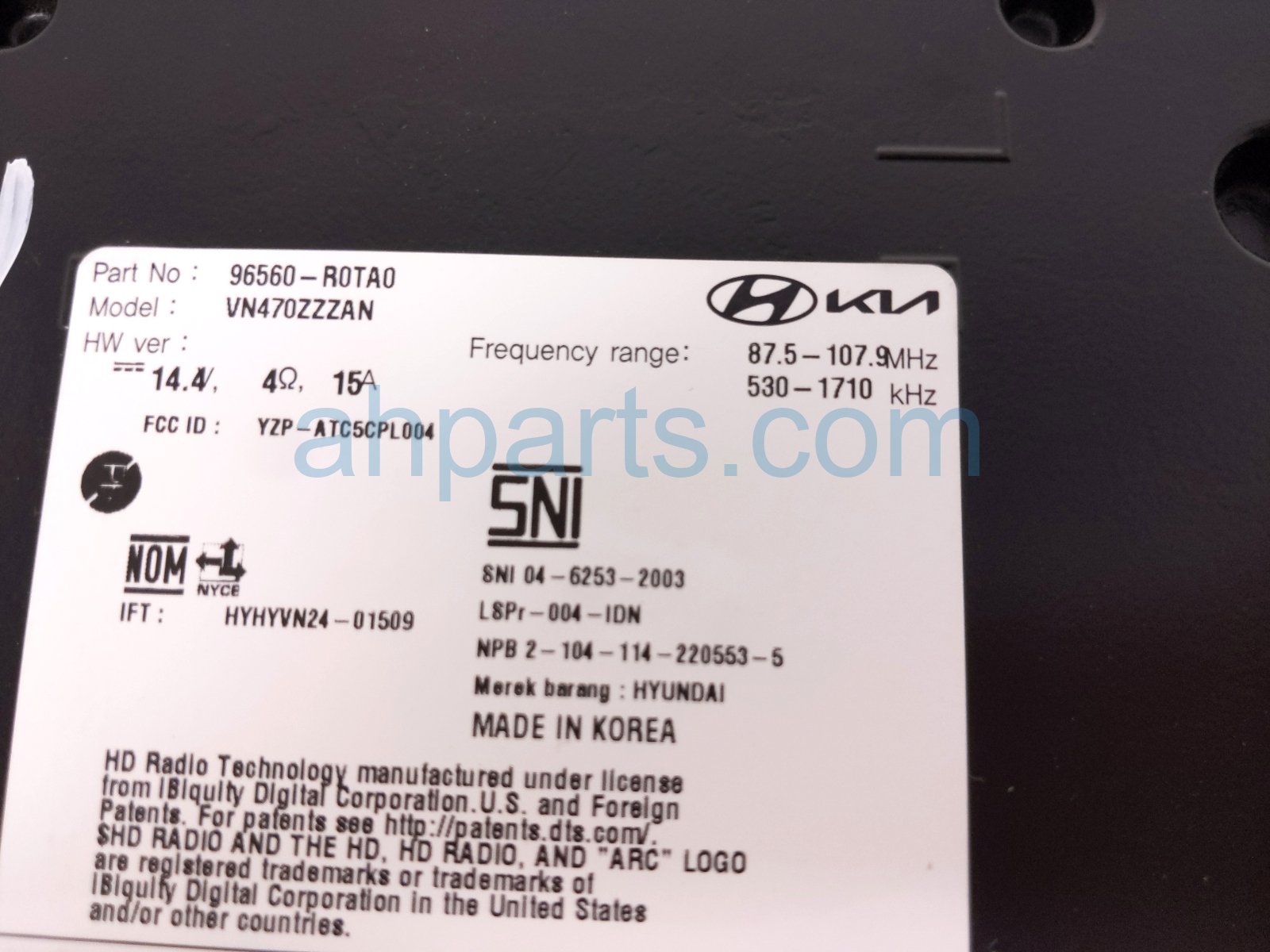 2025 Kia Carnival Radio Receiver Unit Ex 96560 R0TA0 Replacement 2025 Kia Carnival Radio Receiver Unit Ex 96560 R0TA0 Replacement thumbnail