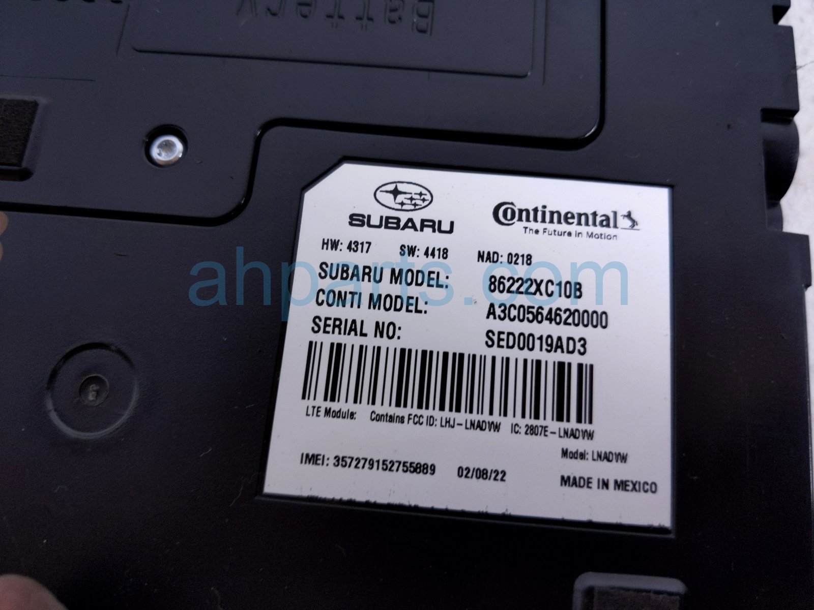 2022 Subaru Ascent Communication Control Module Unit 86222XC10B Replacement 2022 Subaru Ascent Communication Control Module Unit 86222XC10B Replacement thumbnail