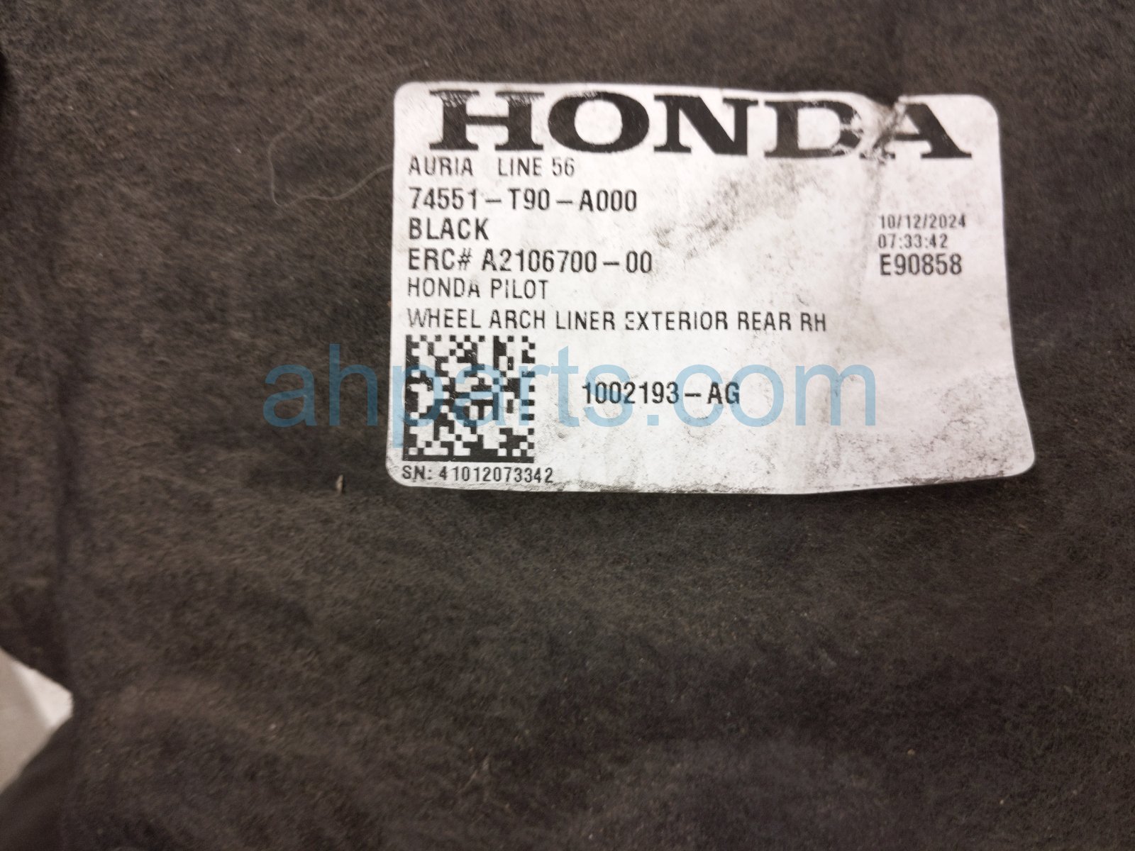 2025 Honda Pilot Rear Passenger Inner Fender Liner 74551 T90 A00 Replacement 2025 Honda Pilot Rear Passenger Inner Fender Liner 74551 T90 A00 Replacement thumbnail