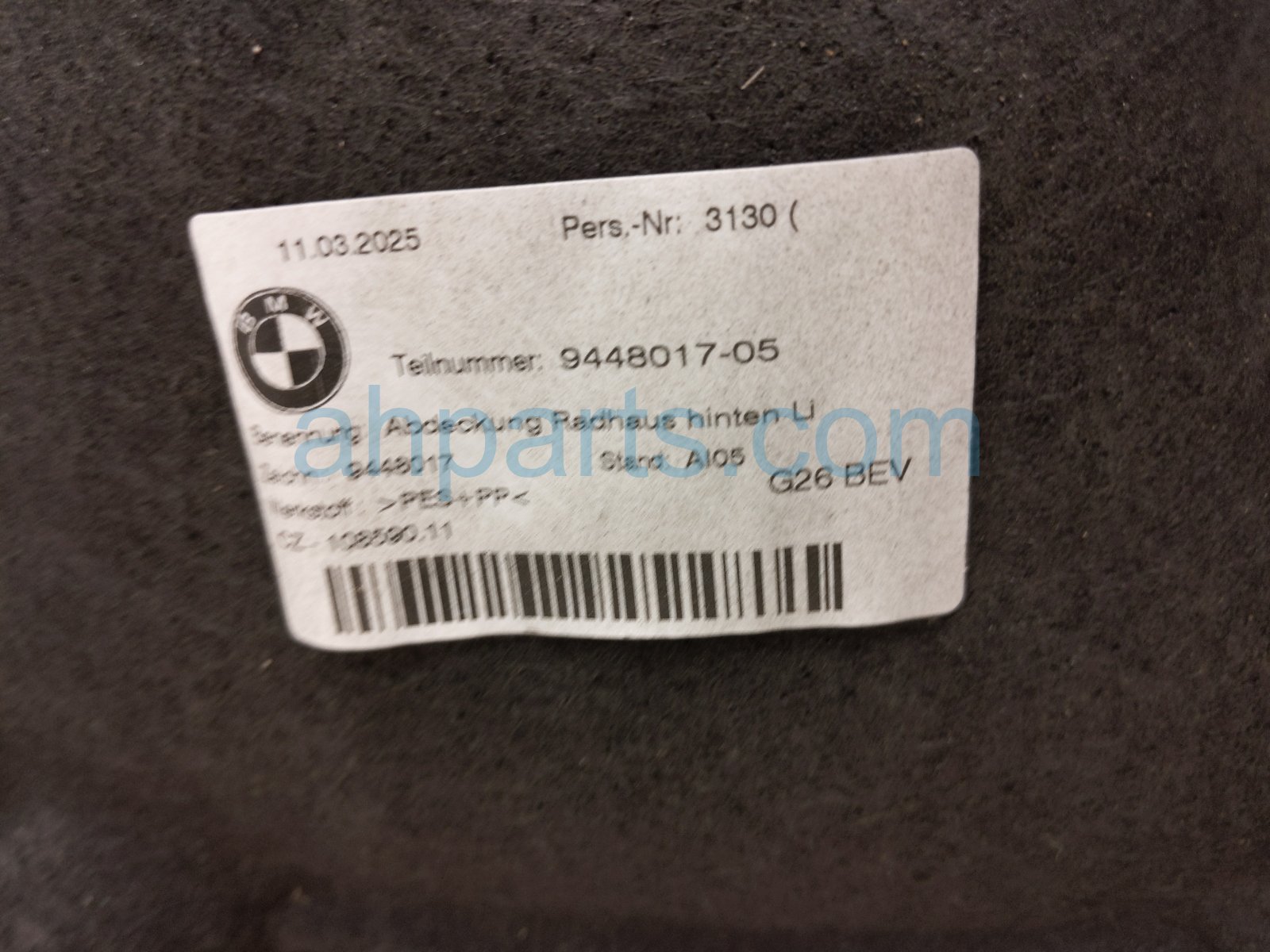 2025 BMW I4 Rear Driver Inner Fender Liner 51 71 9 448 017 Replacement 2025 BMW I4 Rear Driver Inner Fender Liner 51 71 9 448 017 Replacement thumbnail
